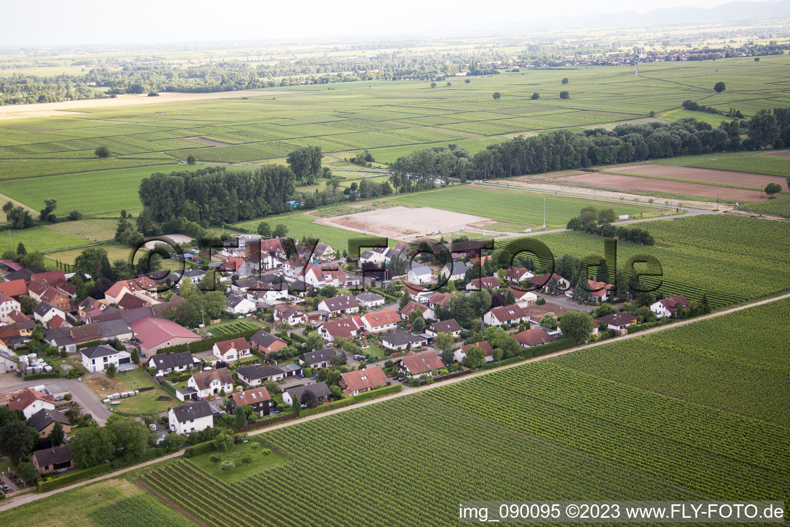 District Duttweiler in Neustadt an der Weinstraße in the state Rhineland-Palatinate, Germany viewn from the air