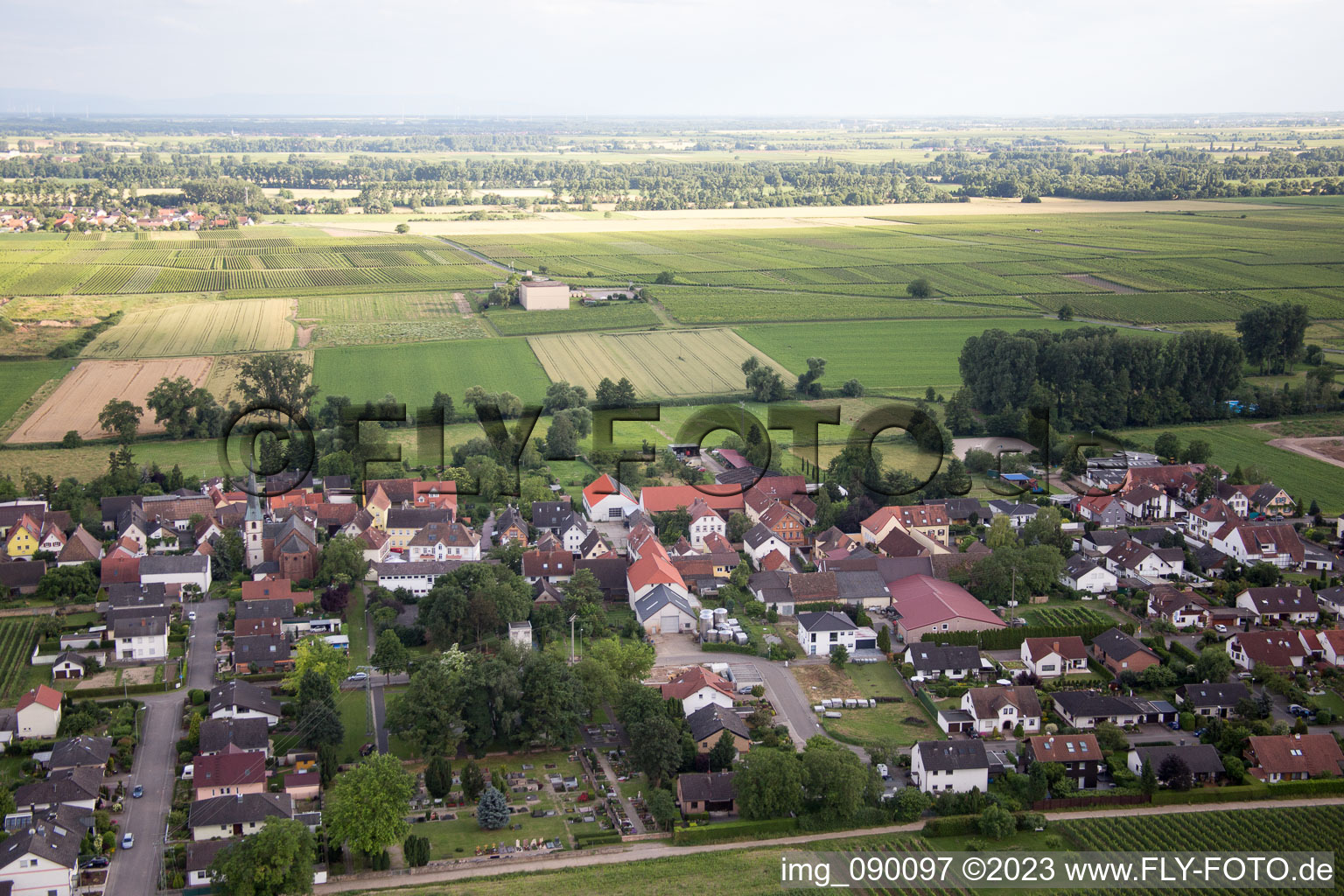 Drone image of District Duttweiler in Neustadt an der Weinstraße in the state Rhineland-Palatinate, Germany