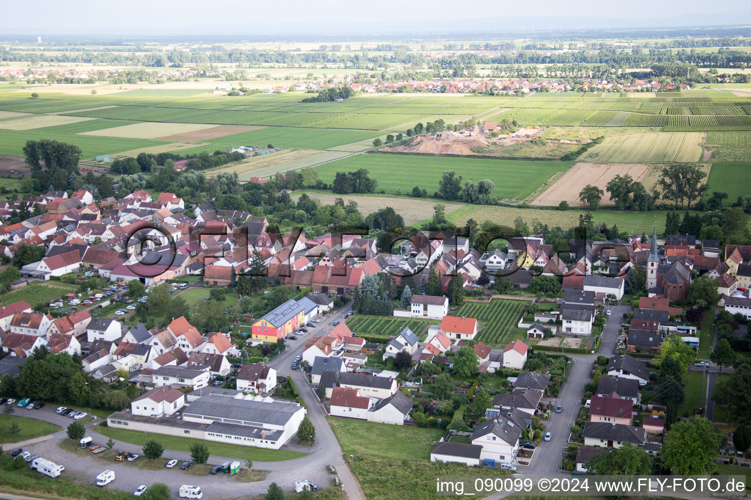 District Duttweiler in Neustadt an der Weinstraße in the state Rhineland-Palatinate, Germany from a drone