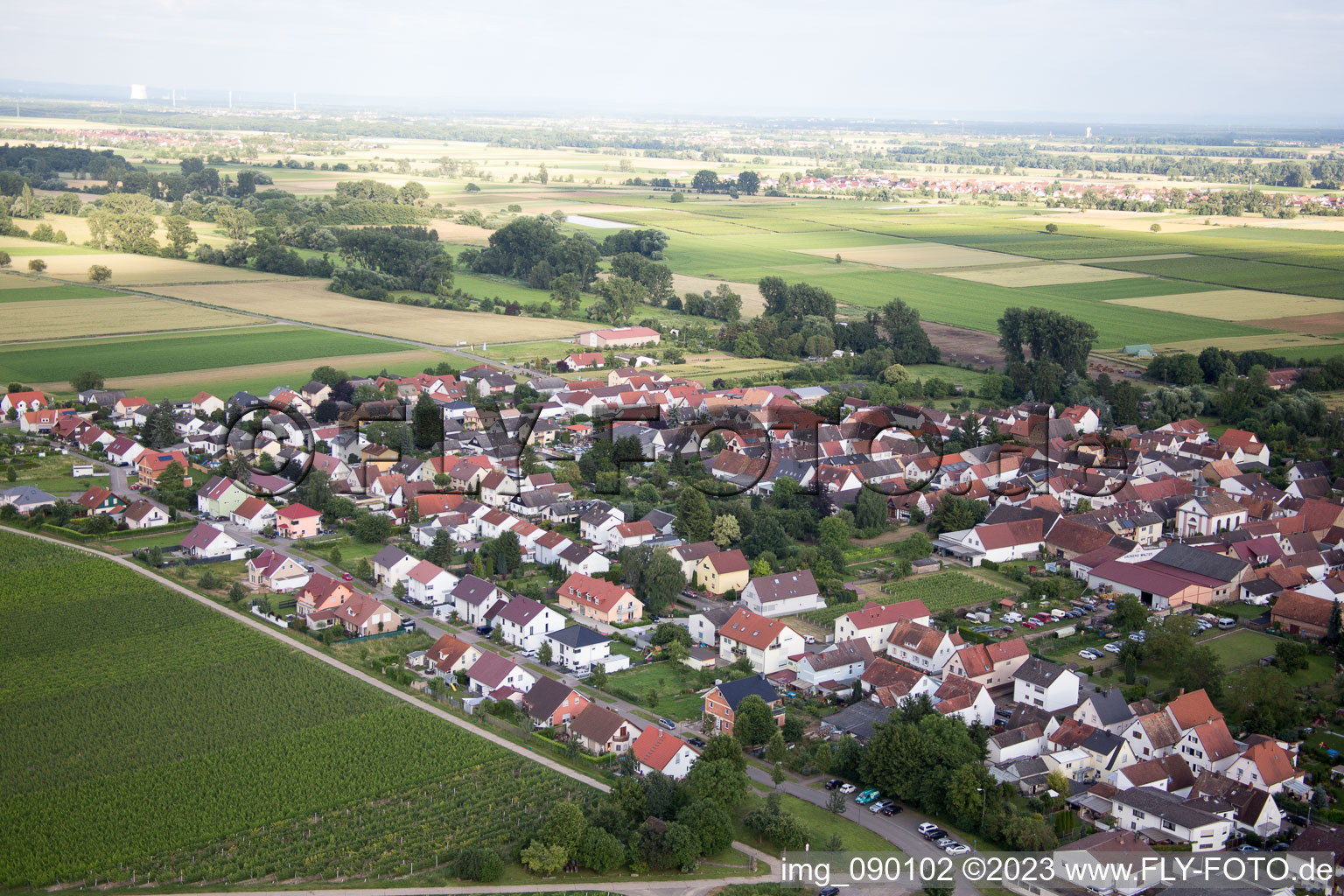 Aerial photograpy of District Duttweiler in Neustadt an der Weinstraße in the state Rhineland-Palatinate, Germany