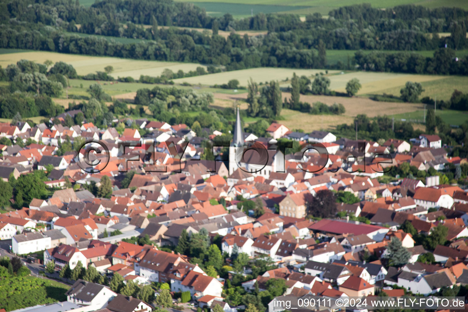 Venningen in the state Rhineland-Palatinate, Germany viewn from the air