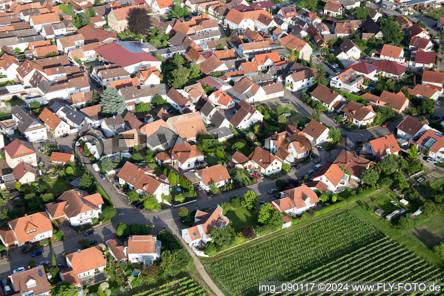 Venningen in the state Rhineland-Palatinate, Germany seen from a drone