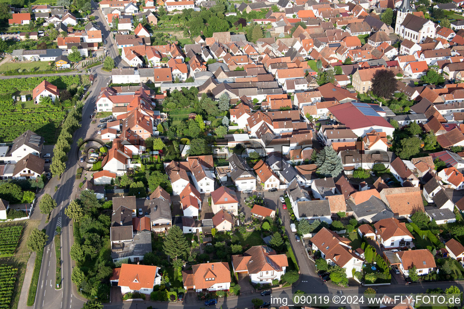 Aerial photograpy of Venningen in the state Rhineland-Palatinate, Germany