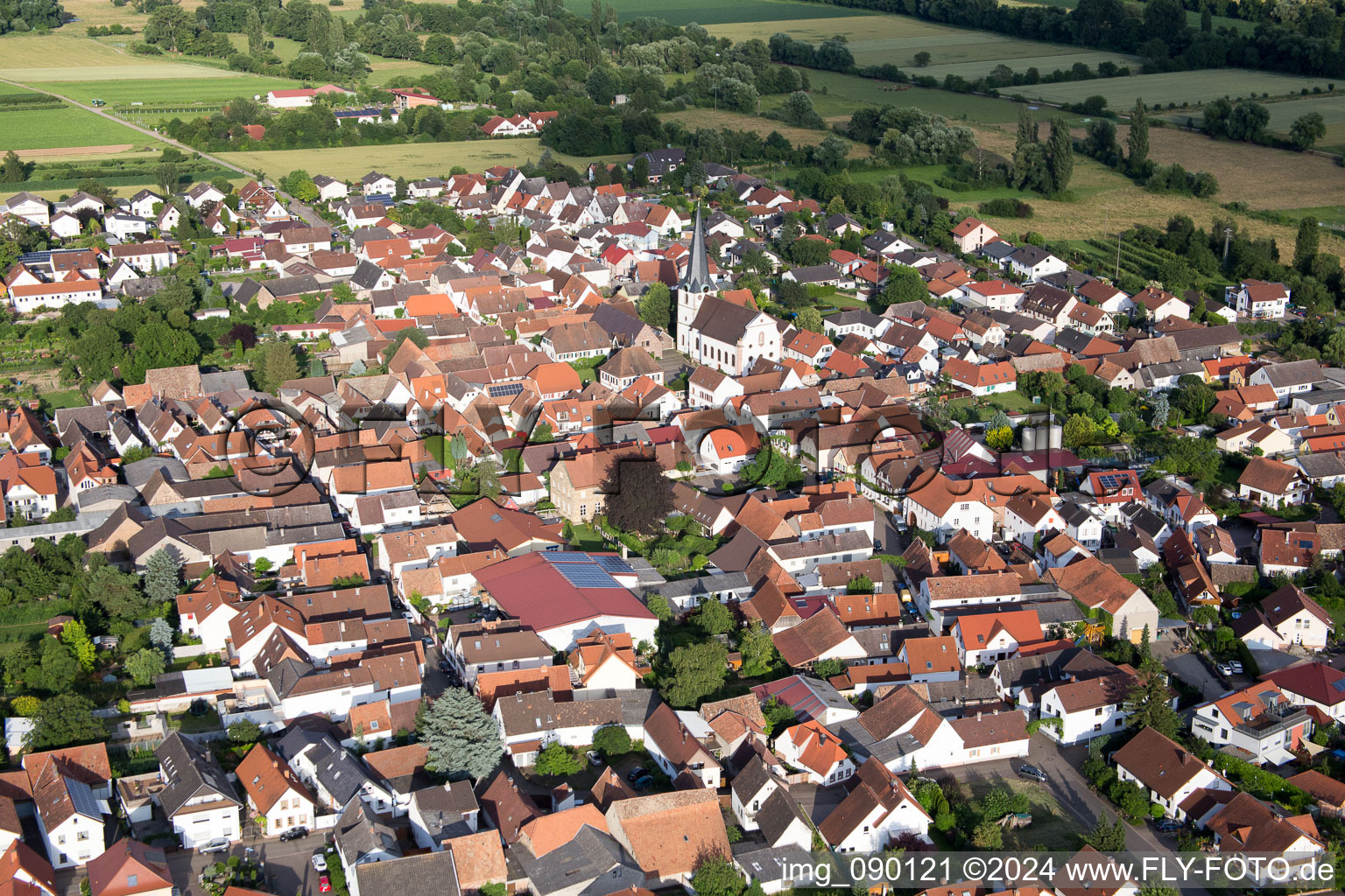 Venningen in the state Rhineland-Palatinate, Germany from above