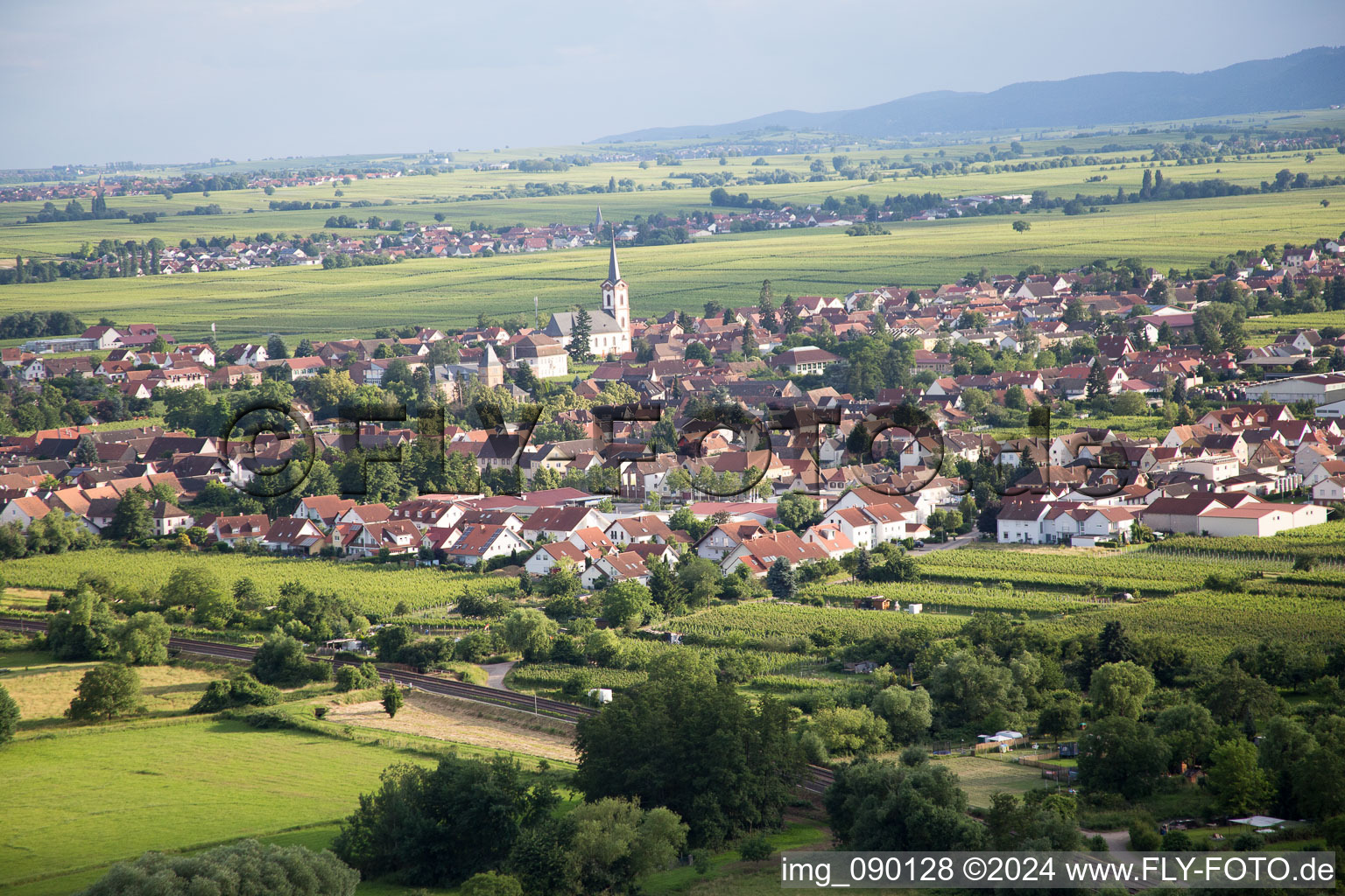 Town View of the streets and houses of the residential areas in the district Eckel in Edesheim in the state Rhineland-Palatinate