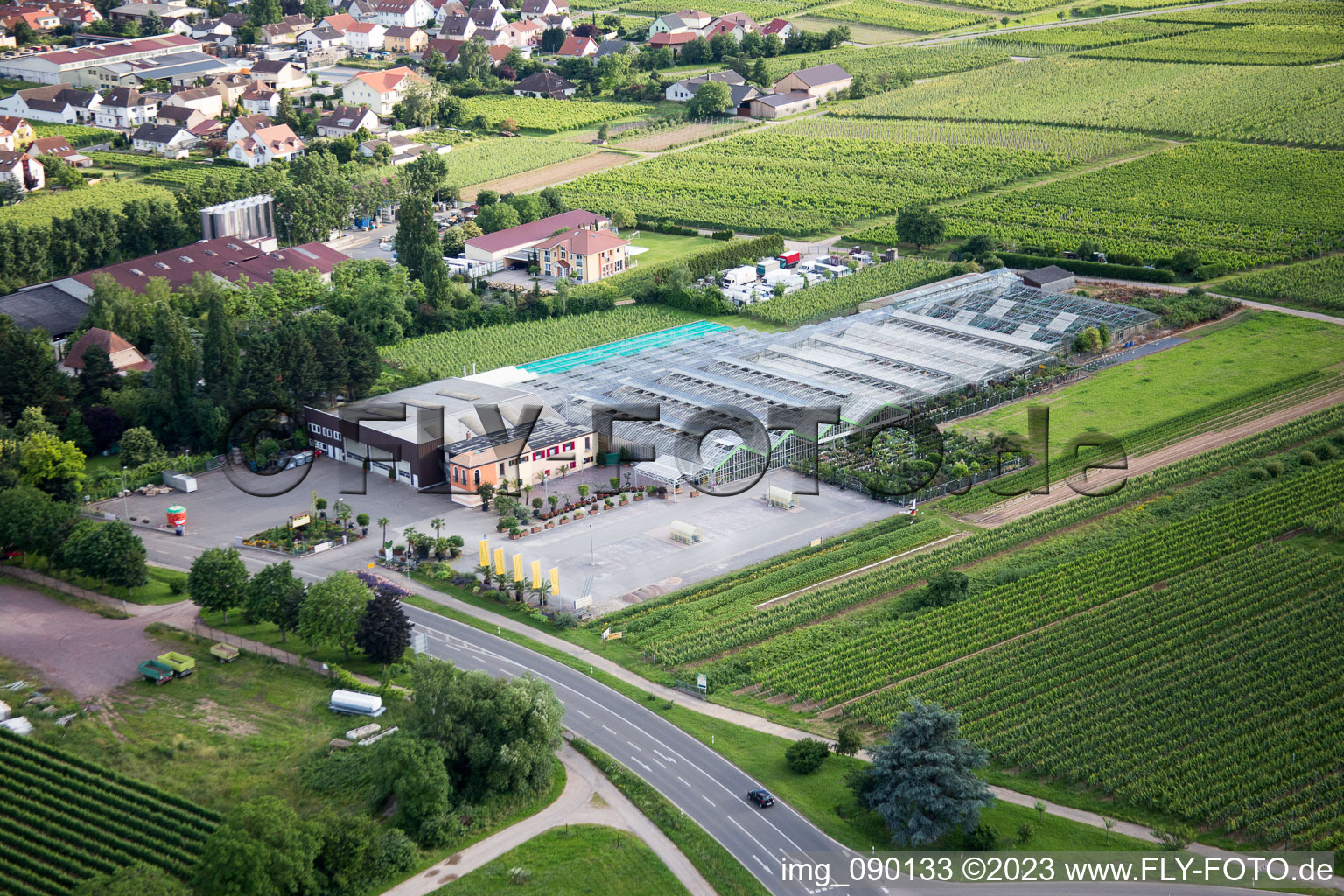 Aerial photograpy of Edesheim in the state Rhineland-Palatinate, Germany