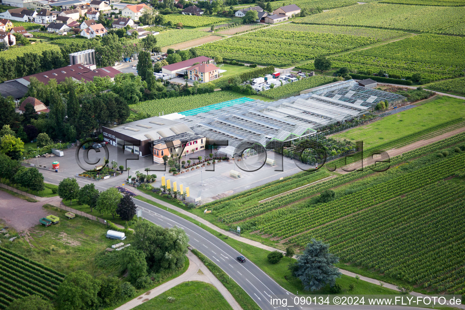 Oblique view of Edesheim in the state Rhineland-Palatinate, Germany