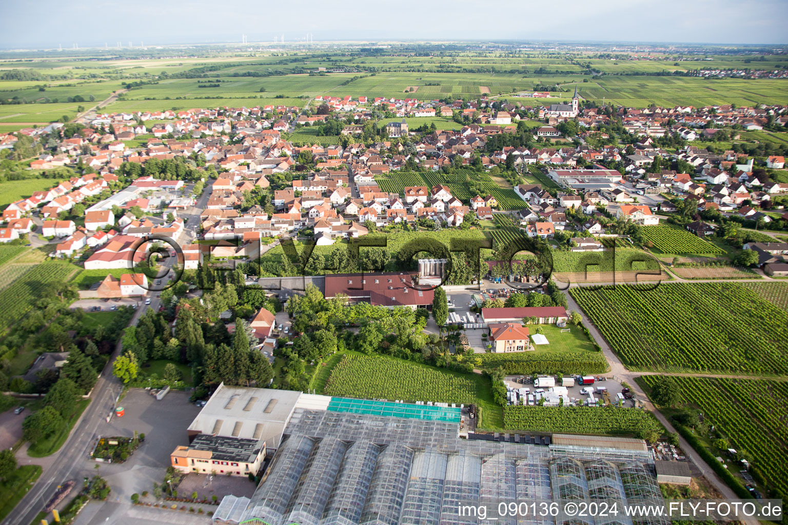 Edesheim in the state Rhineland-Palatinate, Germany out of the air