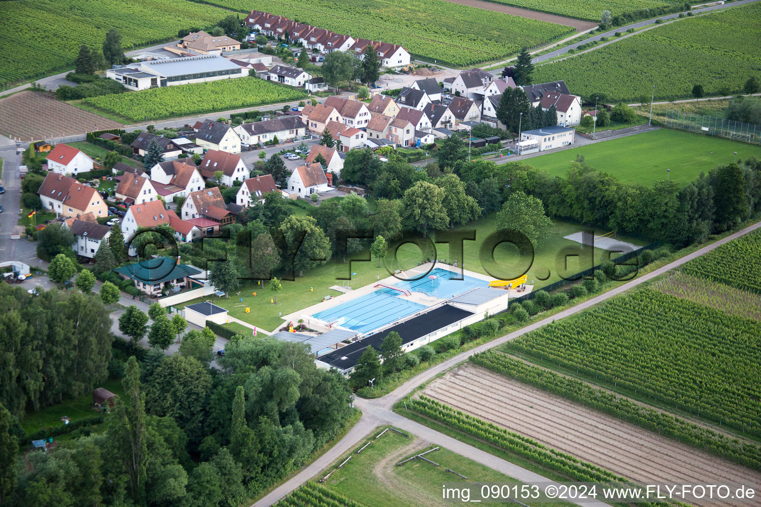 Aerial view of Eckel in Hainfeld in the state Rhineland-Palatinate, Germany