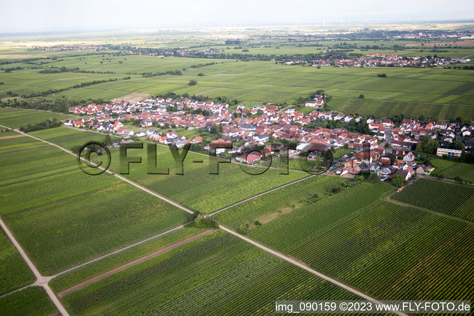 Aerial view of Roschbach in the state Rhineland-Palatinate, Germany