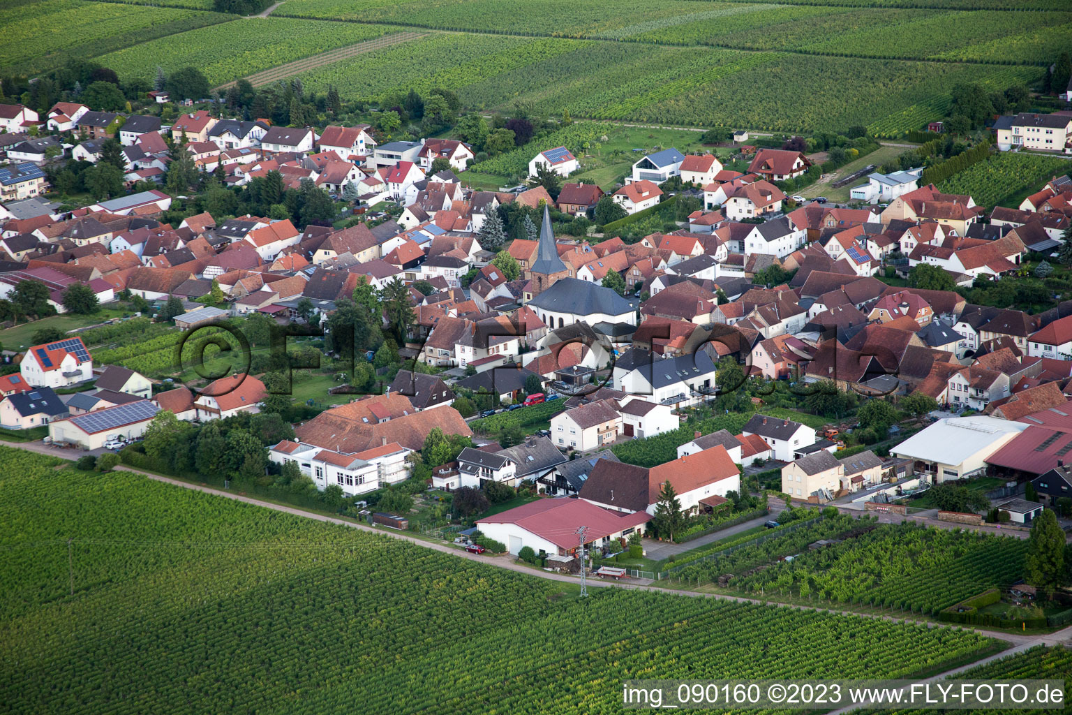 Aerial photograpy of Roschbach in the state Rhineland-Palatinate, Germany