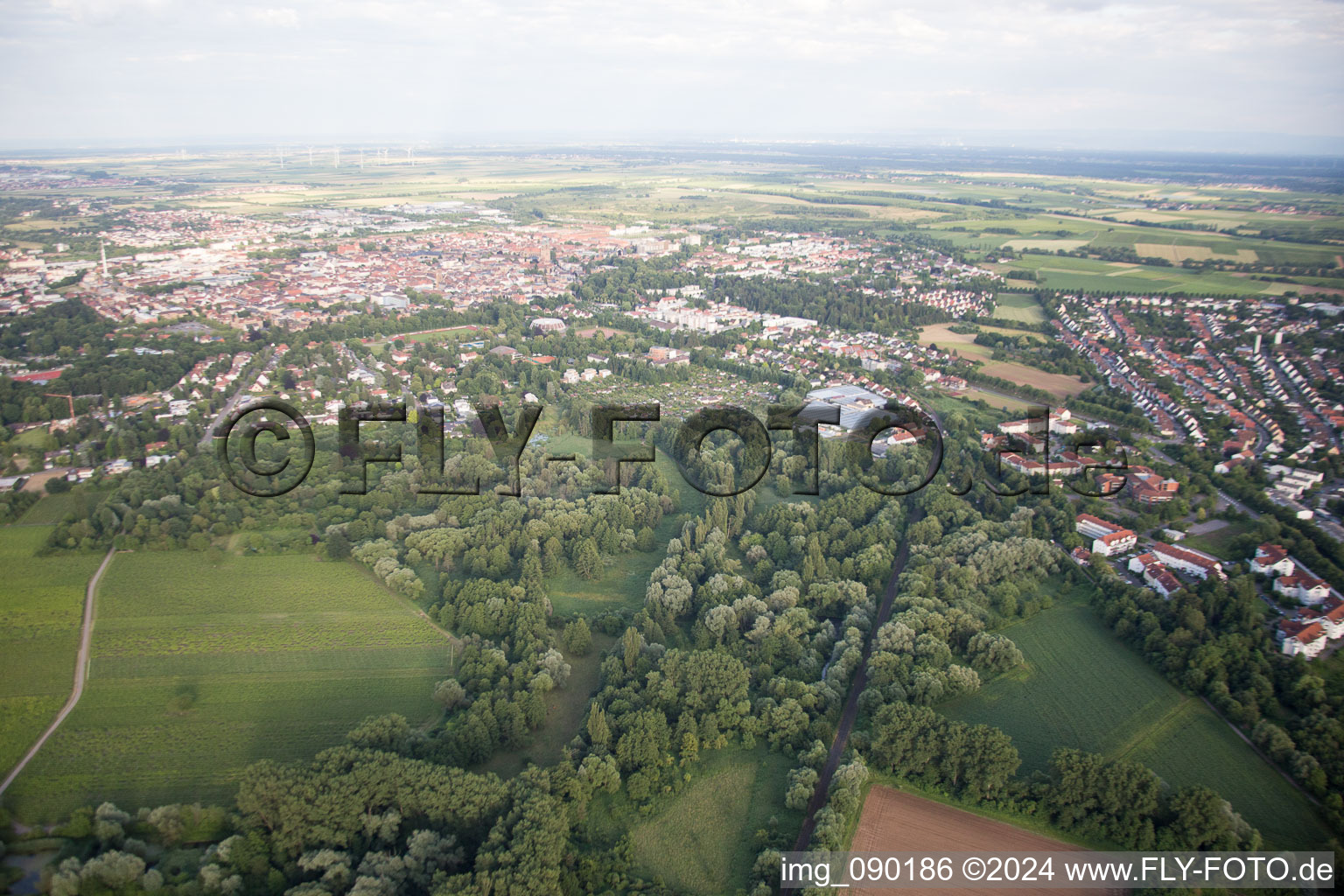 Landau in der Pfalz in the state Rhineland-Palatinate, Germany viewn from the air