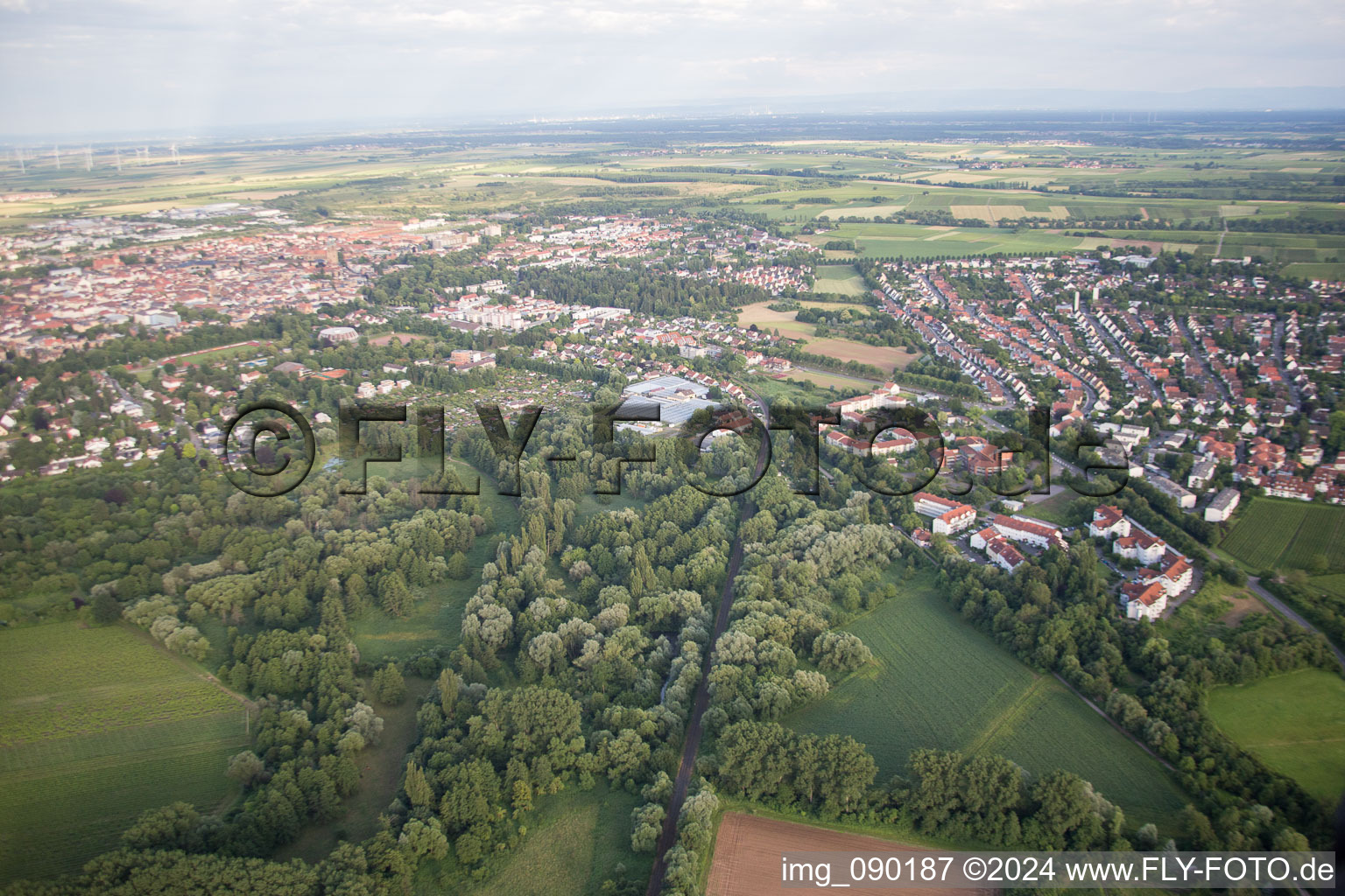 Drone recording of Landau in der Pfalz in the state Rhineland-Palatinate, Germany