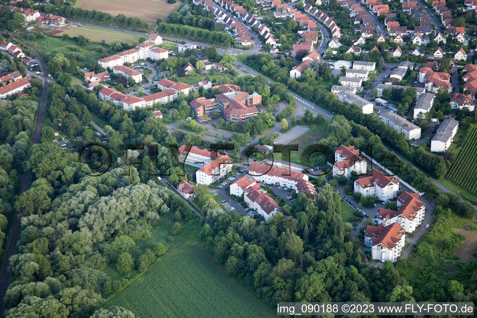 Drone image of Landau in der Pfalz in the state Rhineland-Palatinate, Germany