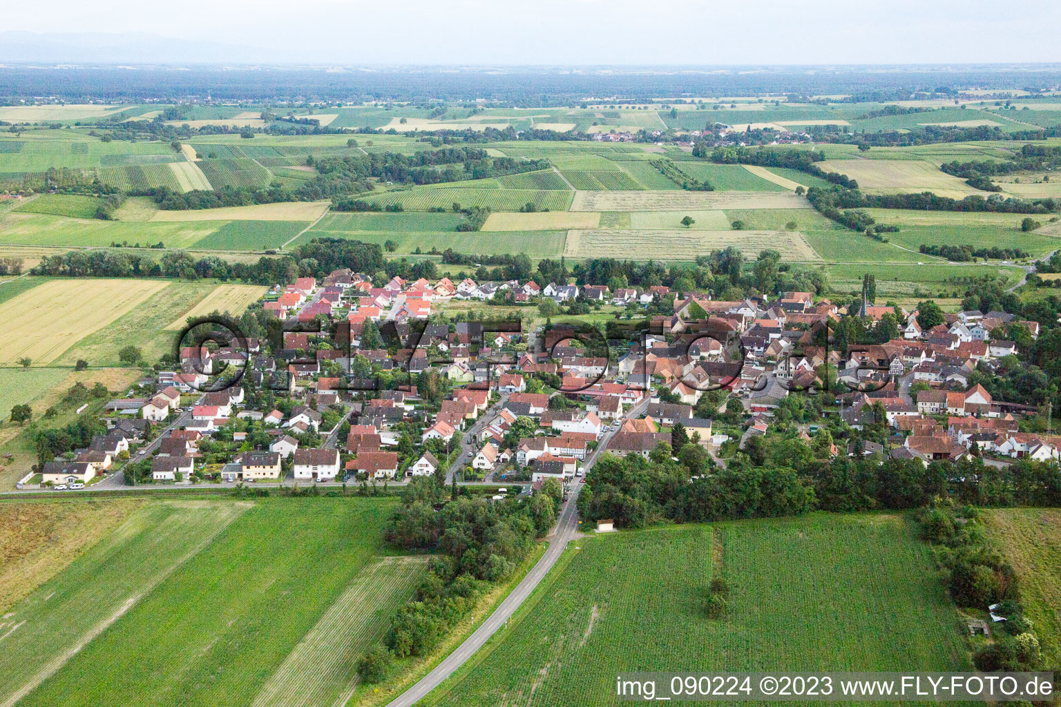 Drone recording of Barbelroth in the state Rhineland-Palatinate, Germany