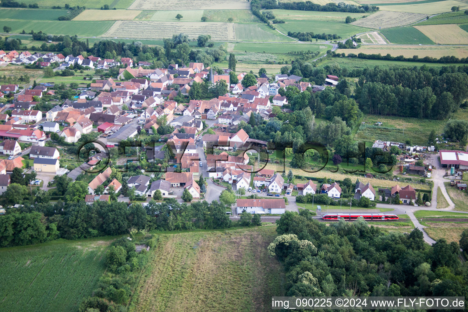 Drone image of Barbelroth in the state Rhineland-Palatinate, Germany