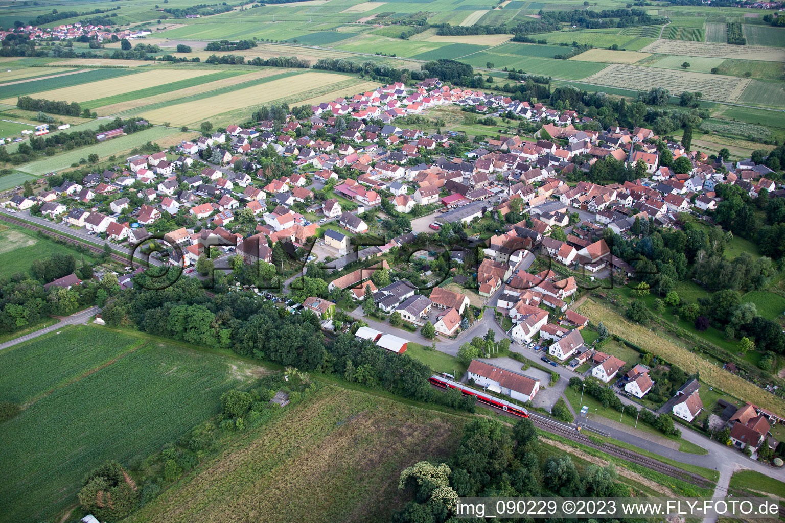 Aerial view of Barbelroth in the state Rhineland-Palatinate, Germany