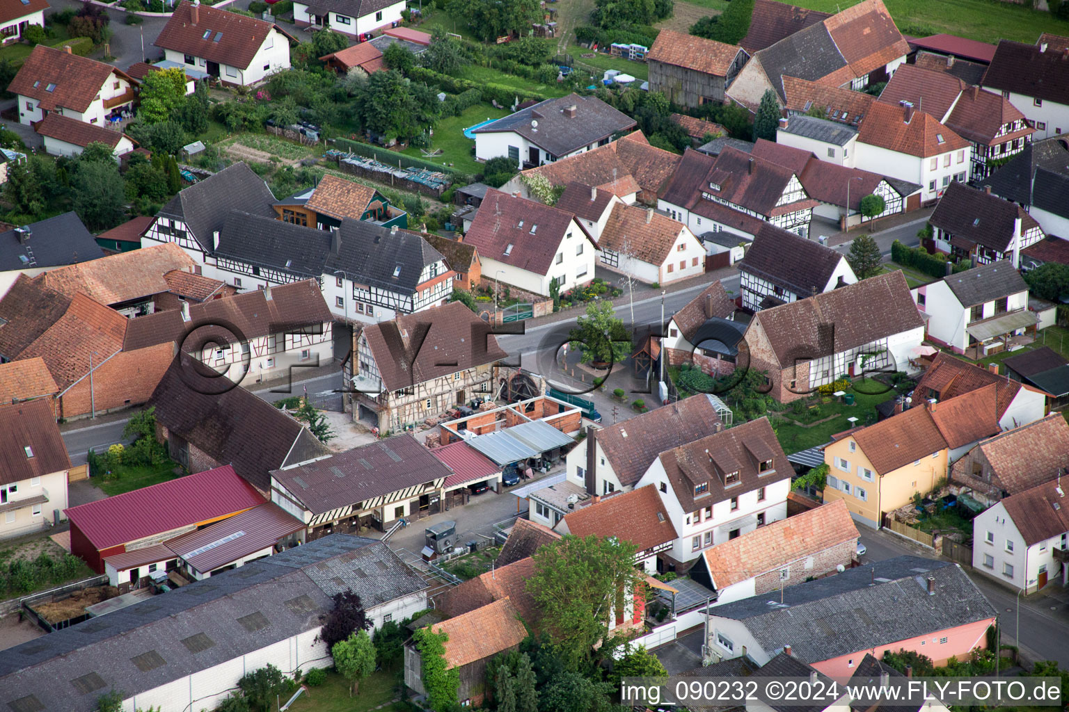 Oblique view of Barbelroth in the state Rhineland-Palatinate, Germany