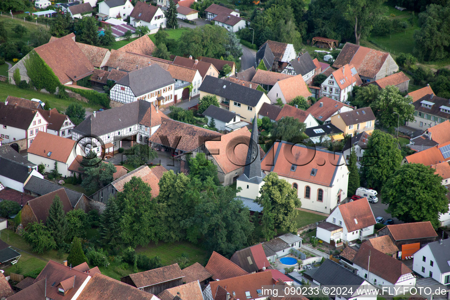 Barbelroth in the state Rhineland-Palatinate, Germany from above