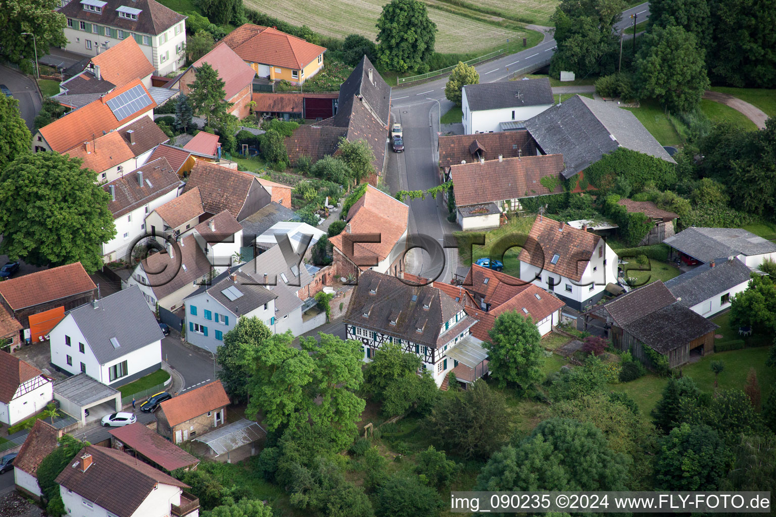 Barbelroth in the state Rhineland-Palatinate, Germany seen from above