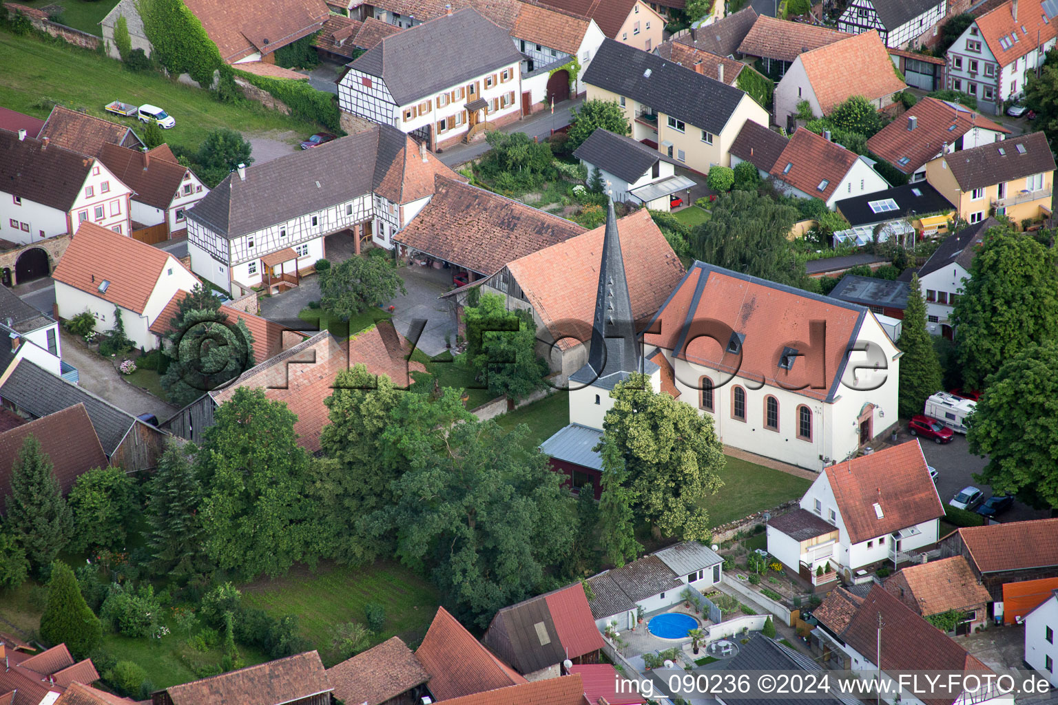 Barbelroth in the state Rhineland-Palatinate, Germany from the plane