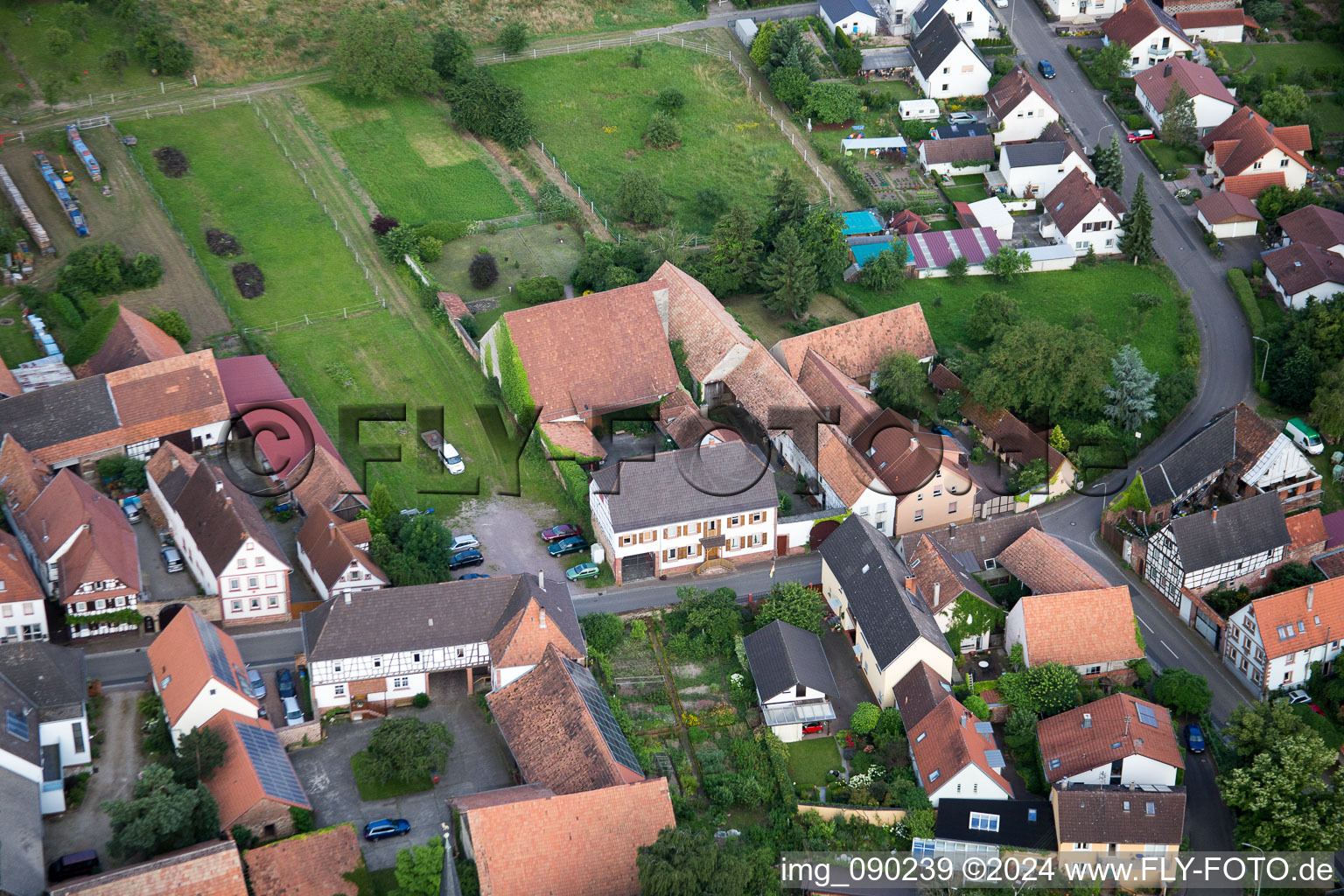 Drone recording of Barbelroth in the state Rhineland-Palatinate, Germany