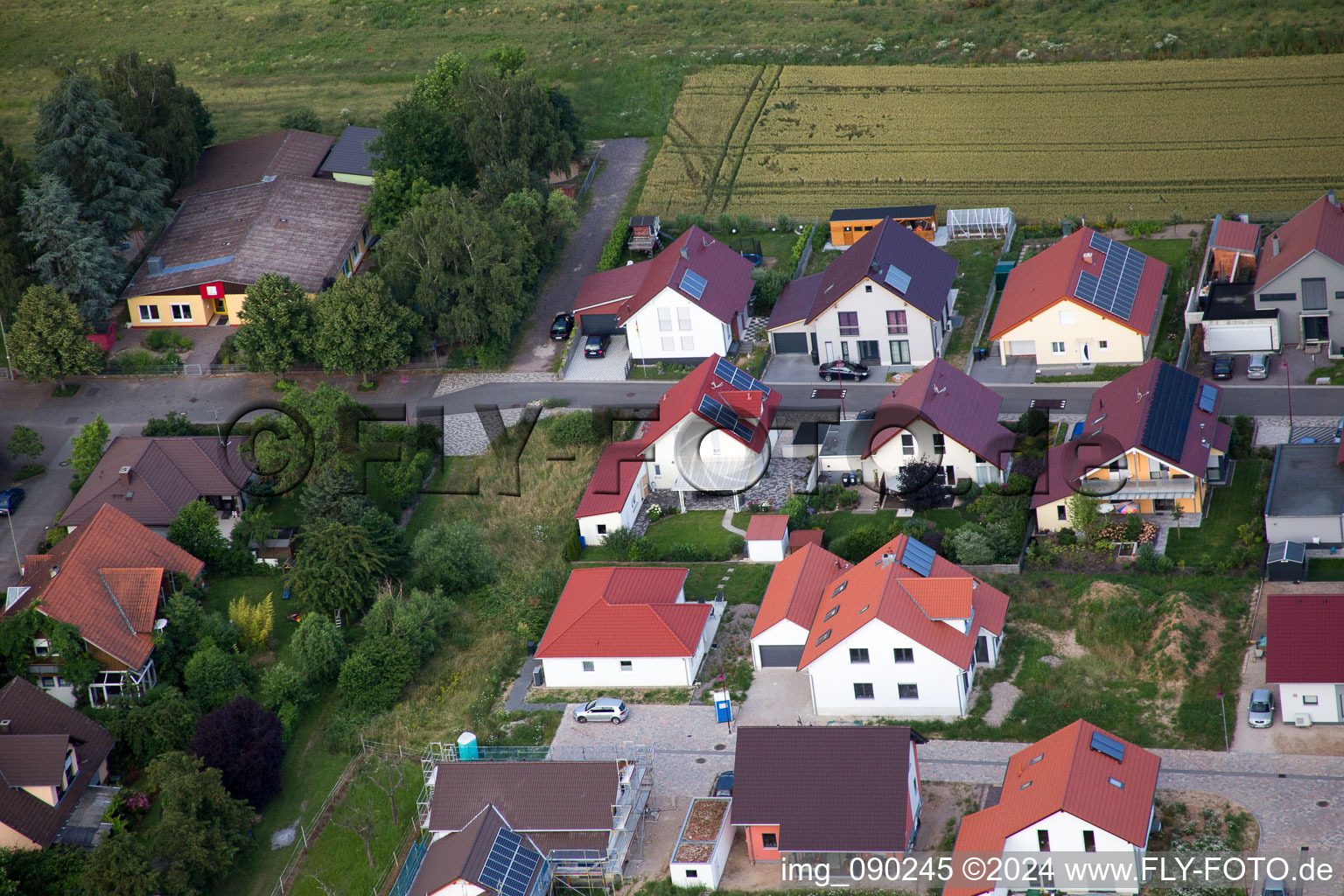 Aerial view of Barbelroth in the state Rhineland-Palatinate, Germany