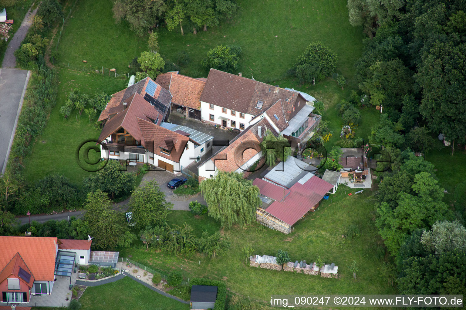 Oblique view of Barbelroth in the state Rhineland-Palatinate, Germany