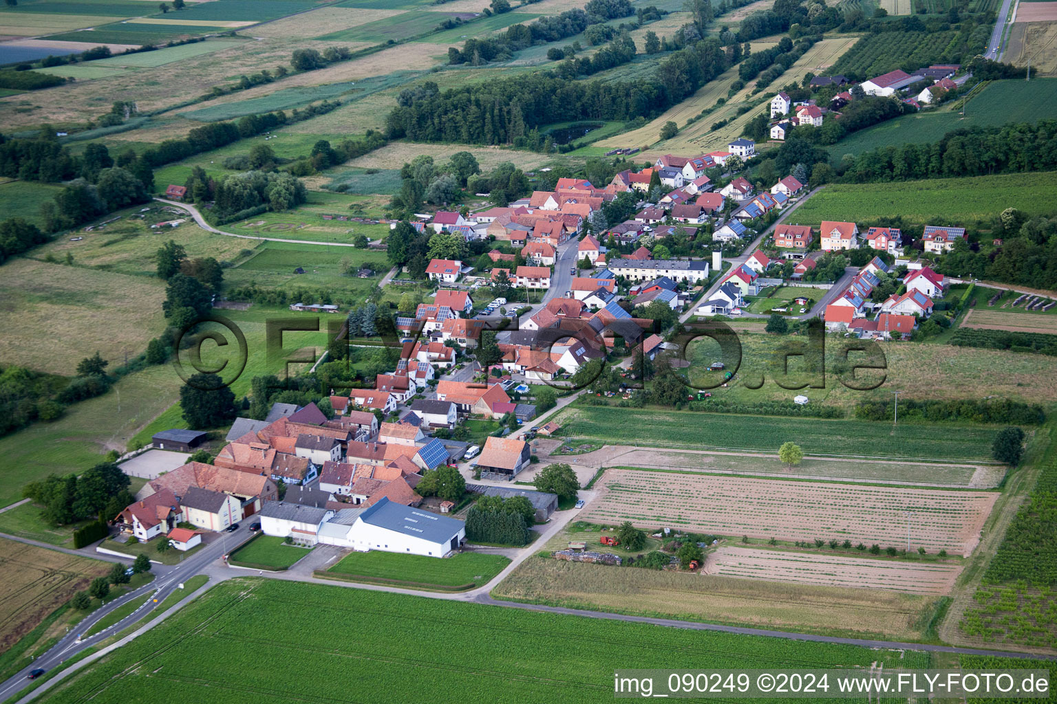 Drone recording of Hergersweiler in the state Rhineland-Palatinate, Germany