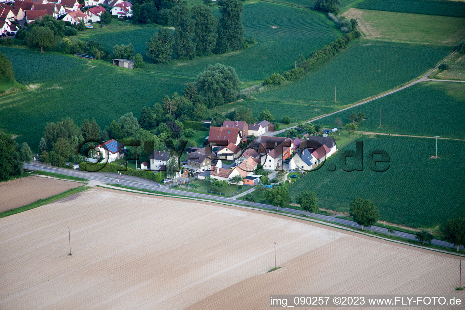 Minfeld in the state Rhineland-Palatinate, Germany viewn from the air