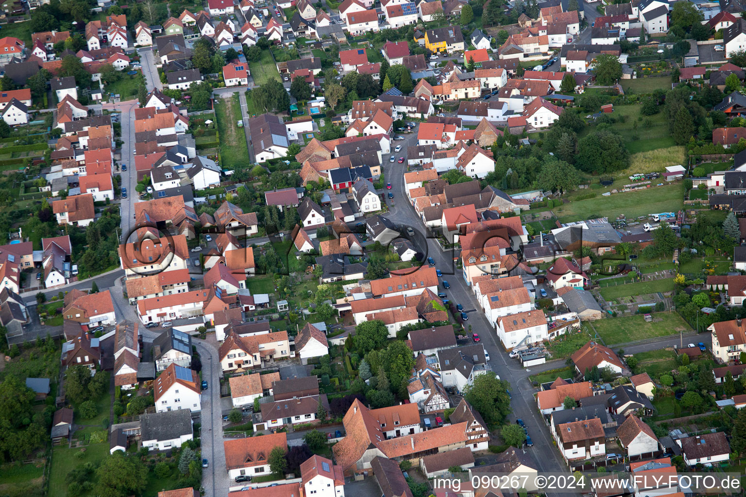 Minfeld in the state Rhineland-Palatinate, Germany from above