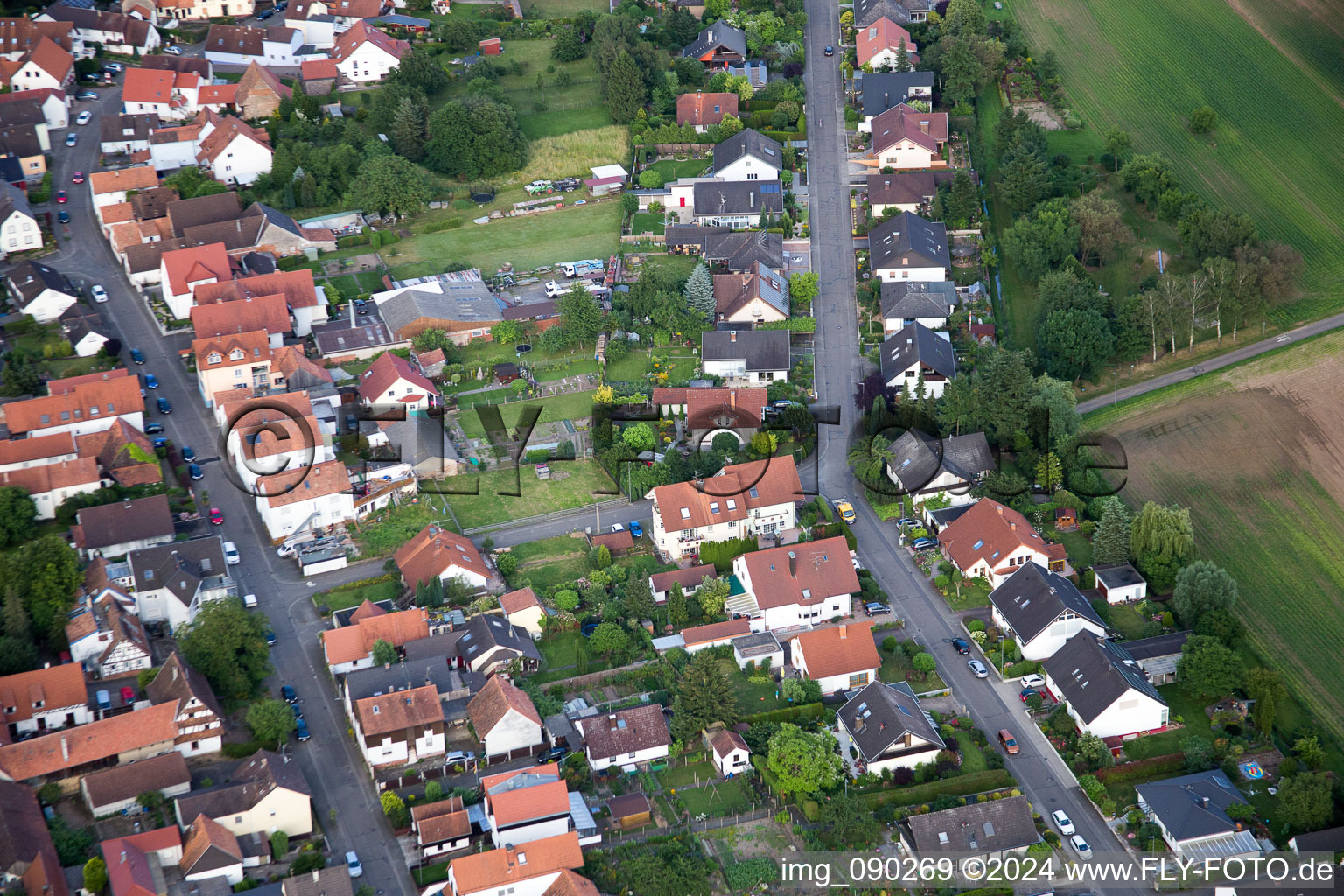 Minfeld in the state Rhineland-Palatinate, Germany seen from above