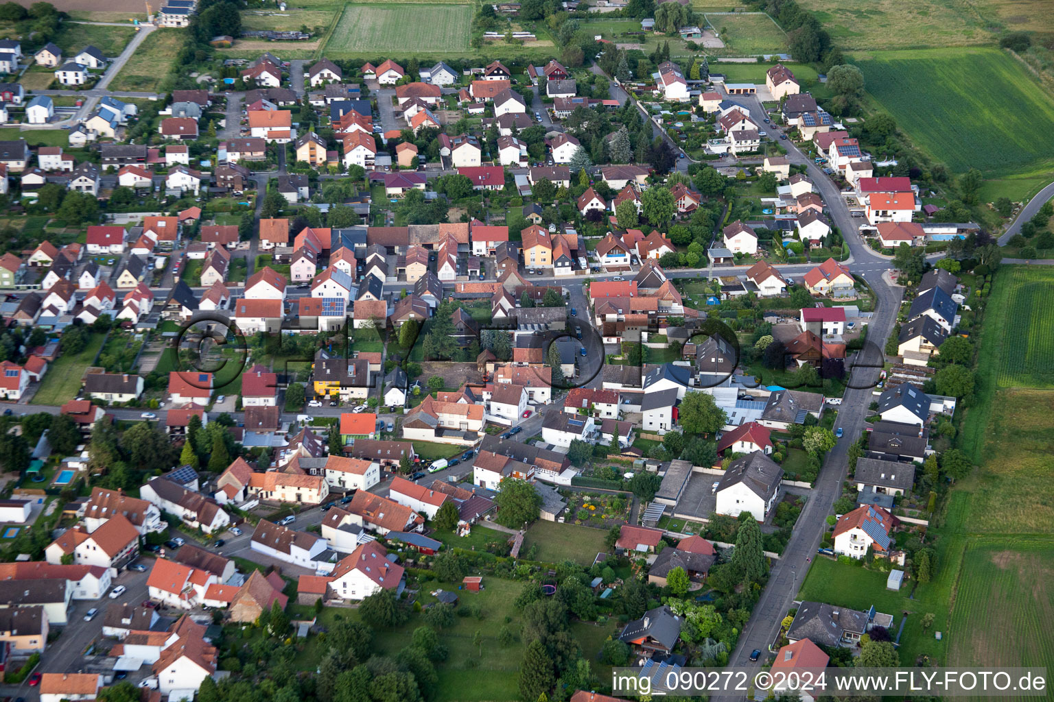 Minfeld in the state Rhineland-Palatinate, Germany viewn from the air