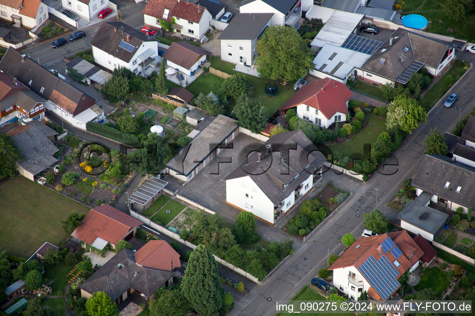 Drone image of Minfeld in the state Rhineland-Palatinate, Germany