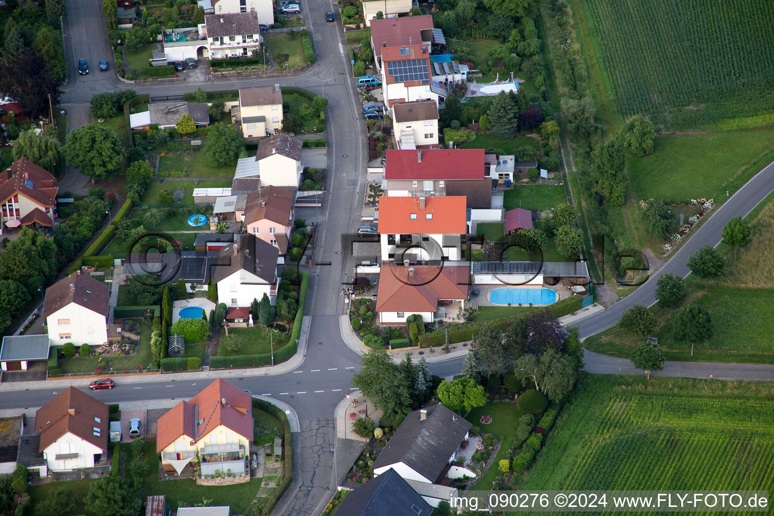 Minfeld in the state Rhineland-Palatinate, Germany from the drone perspective