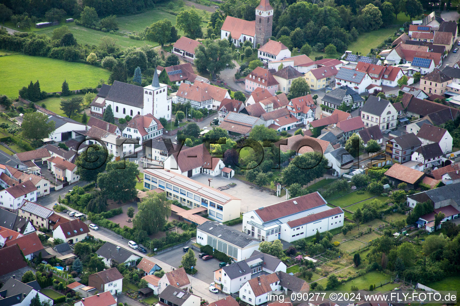 Minfeld in the state Rhineland-Palatinate, Germany from a drone