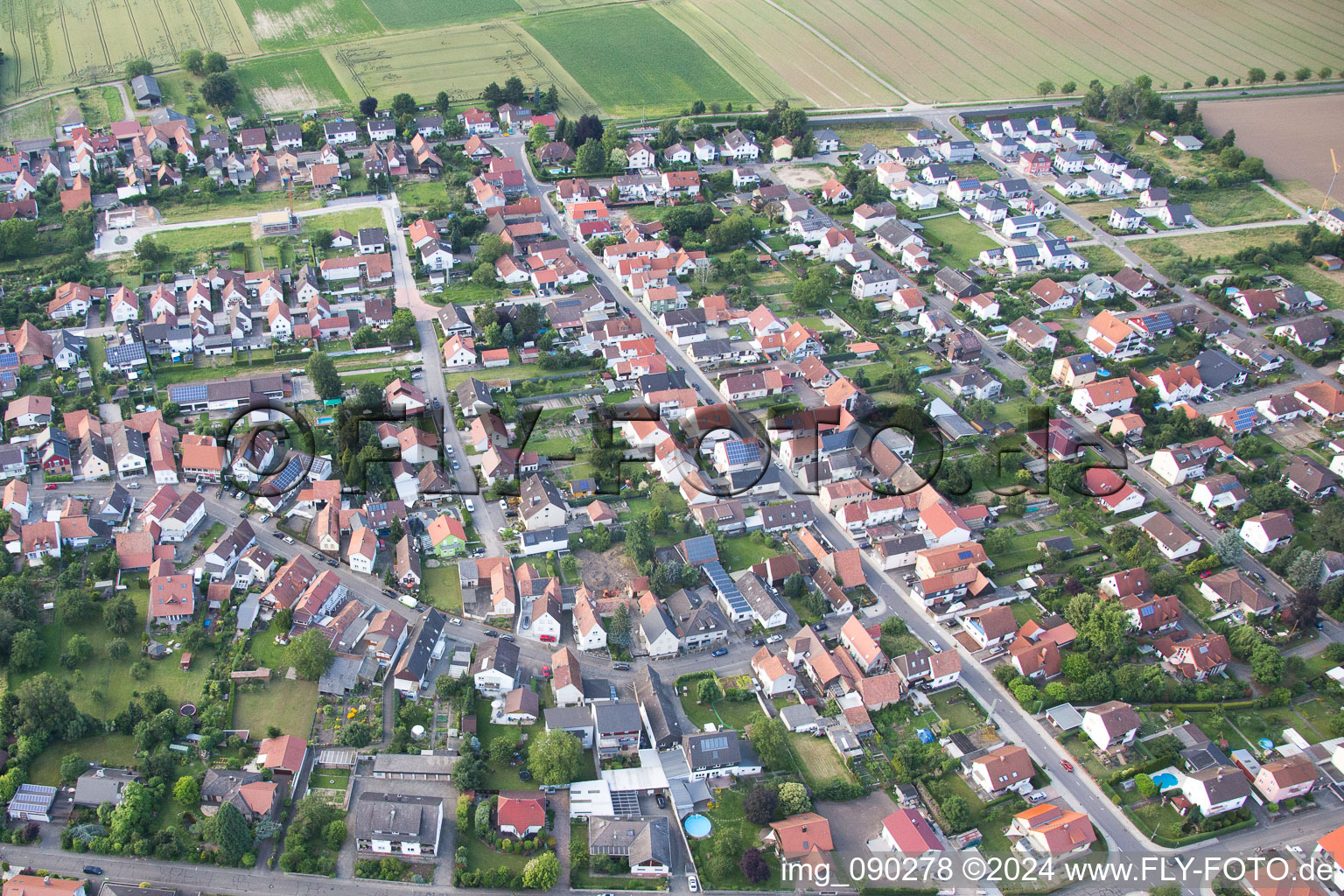 Minfeld in the state Rhineland-Palatinate, Germany seen from a drone