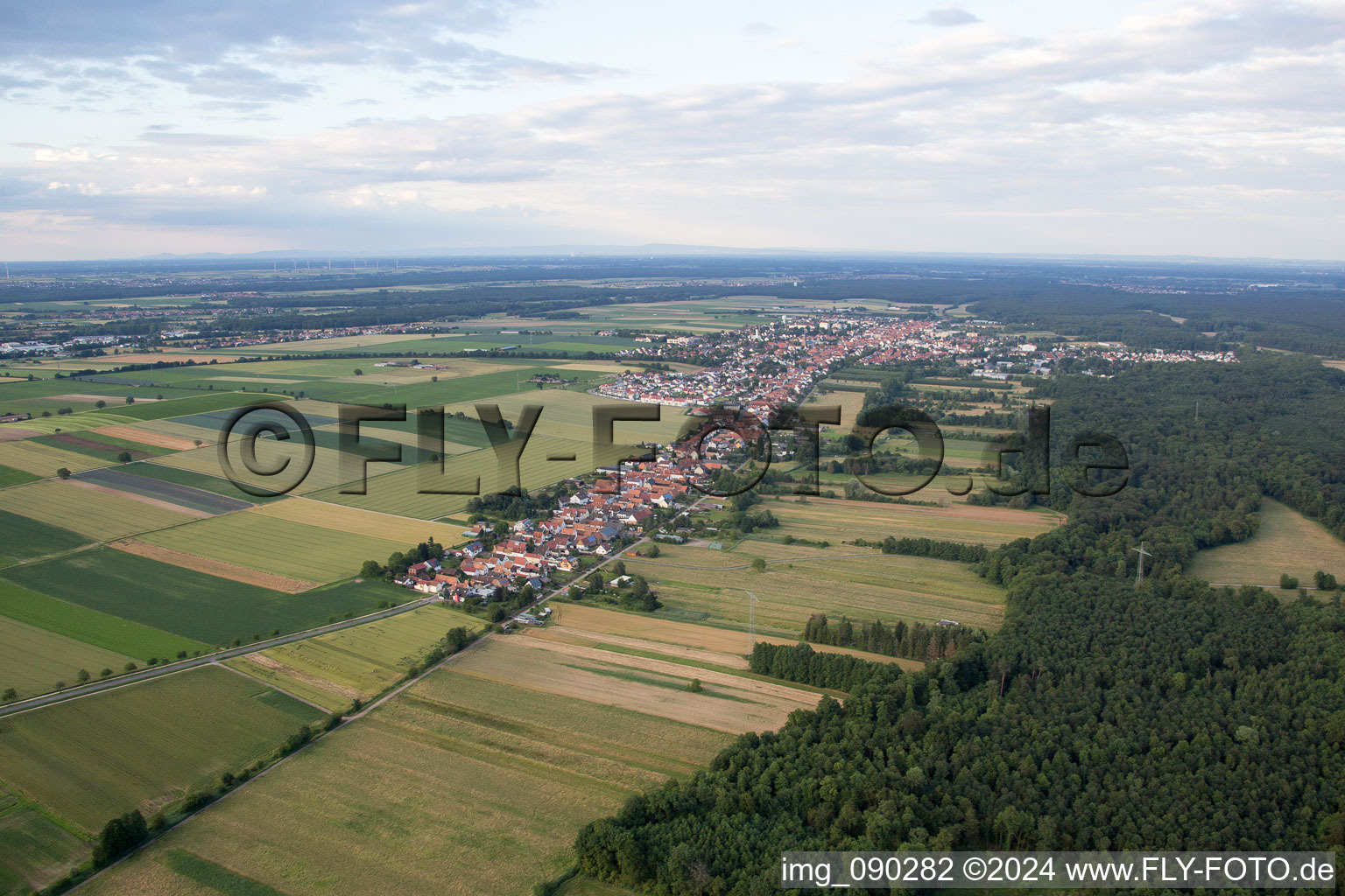 Saarstr in Kandel in the state Rhineland-Palatinate, Germany from a drone