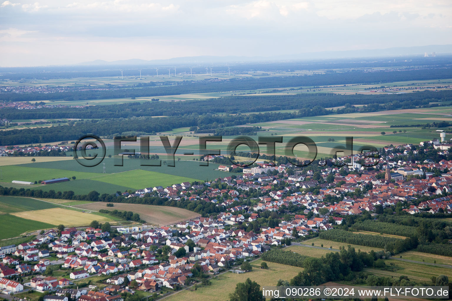 Aerial photograpy of Saarstr in Kandel in the state Rhineland-Palatinate, Germany