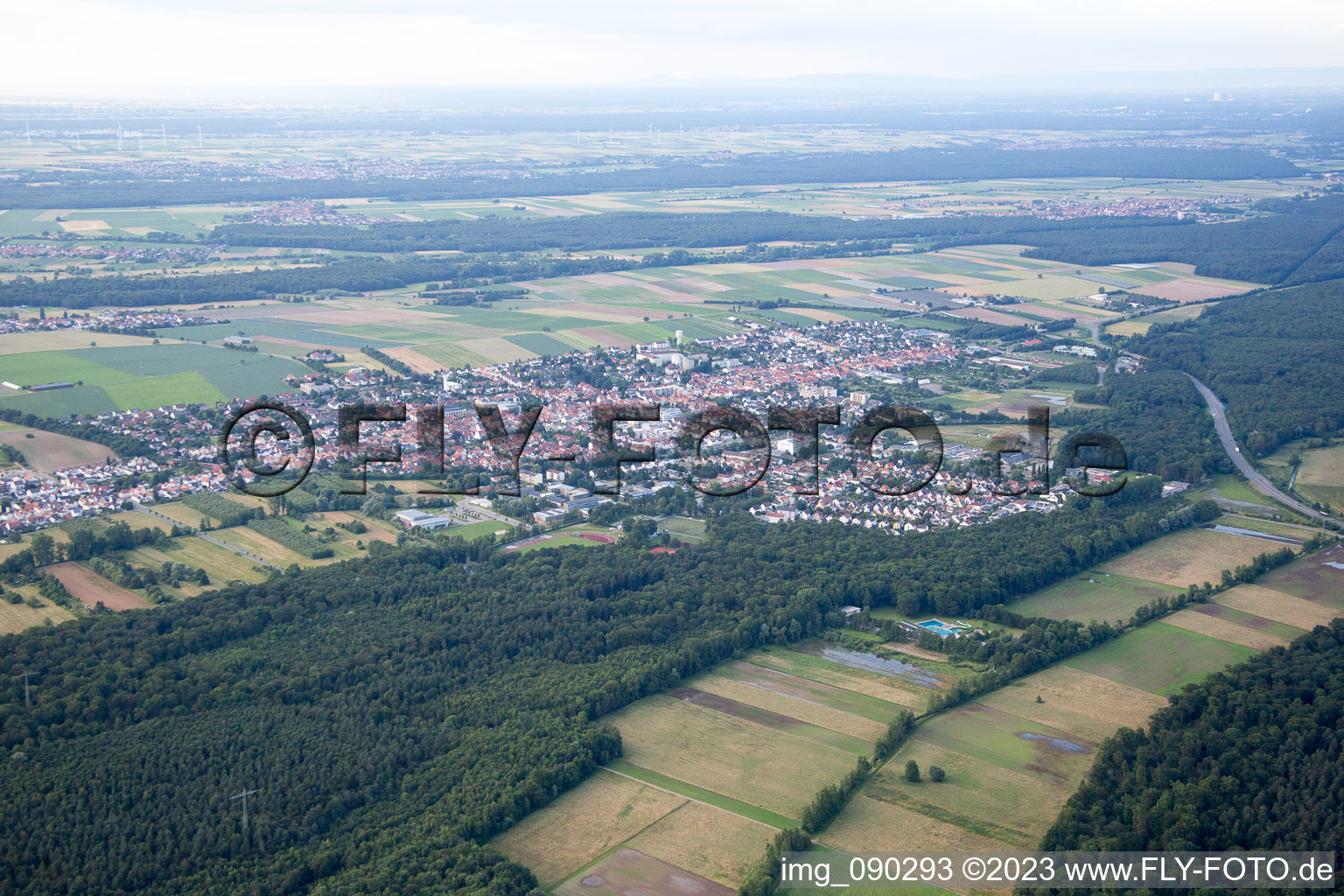 Kandel in the state Rhineland-Palatinate, Germany seen from above