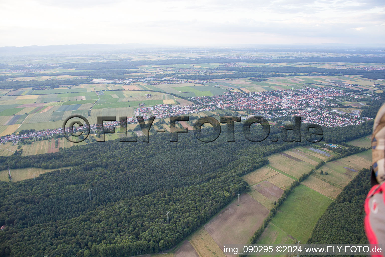 Kandel in the state Rhineland-Palatinate, Germany from the plane