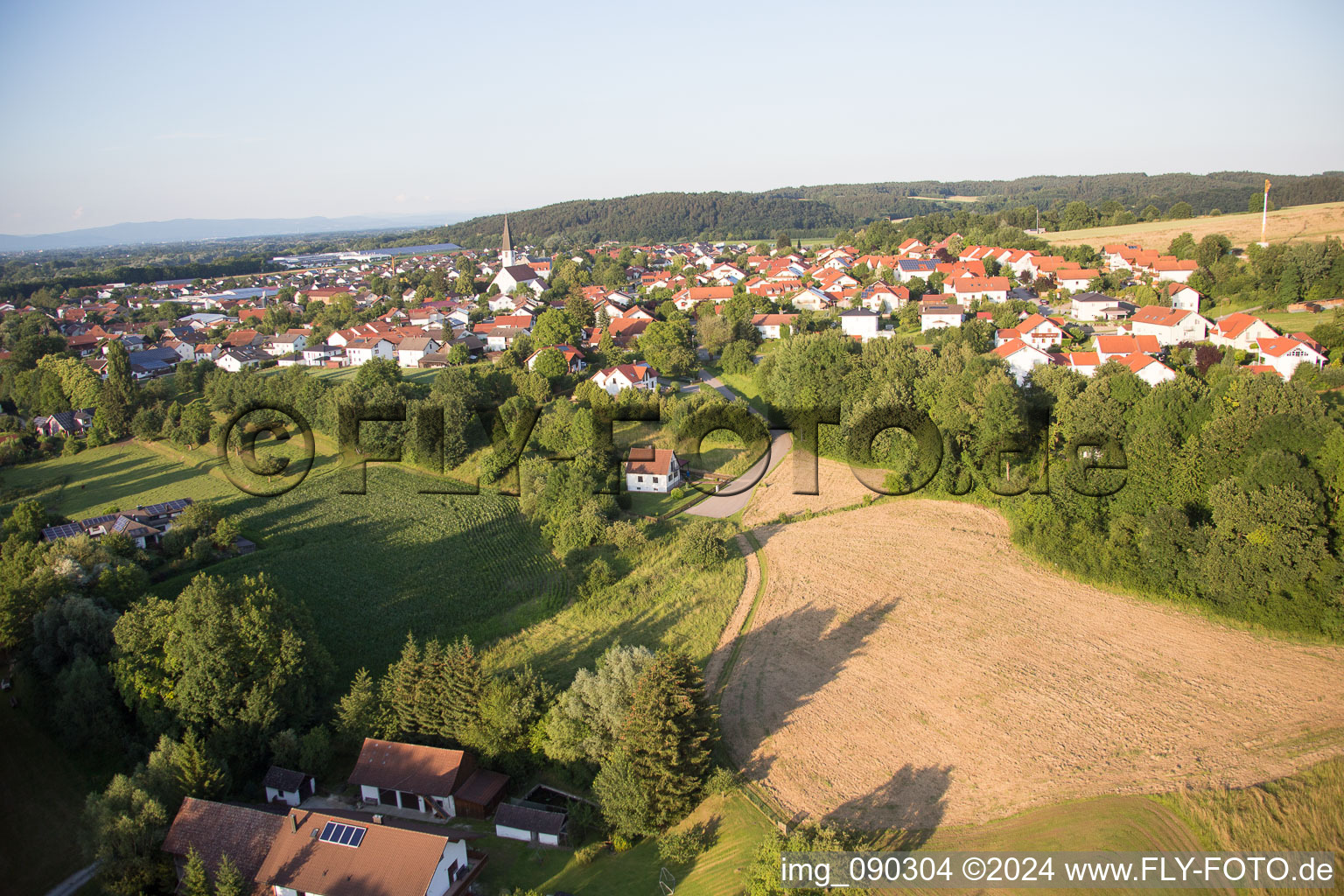 Aerial view of Mamming in the state Bavaria, Germany