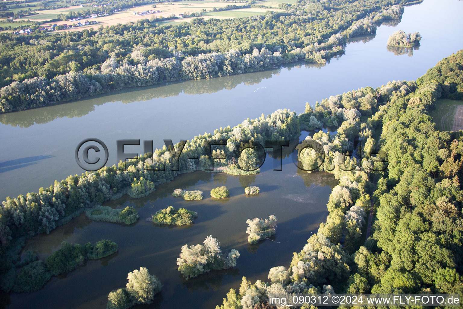 Aerial view of Usterling in the state Bavaria, Germany