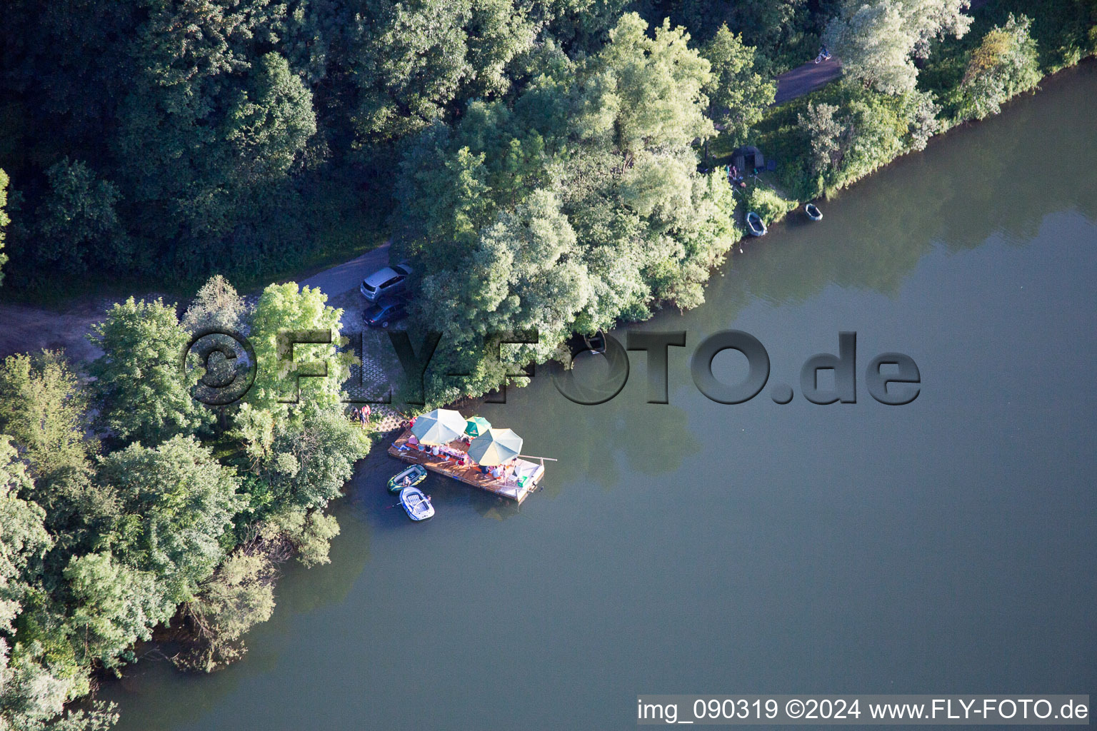 Aerial view of Zulling in the state Bavaria, Germany