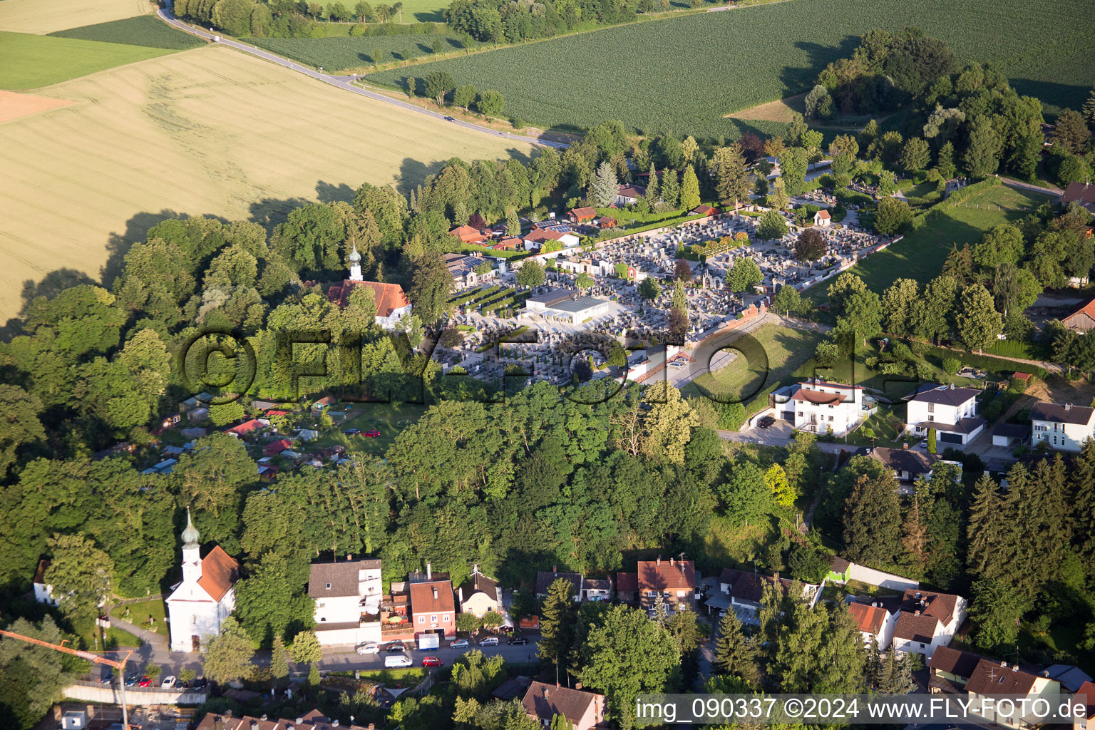 Aerial photograpy of Landau an der Isar in the state Bavaria, Germany