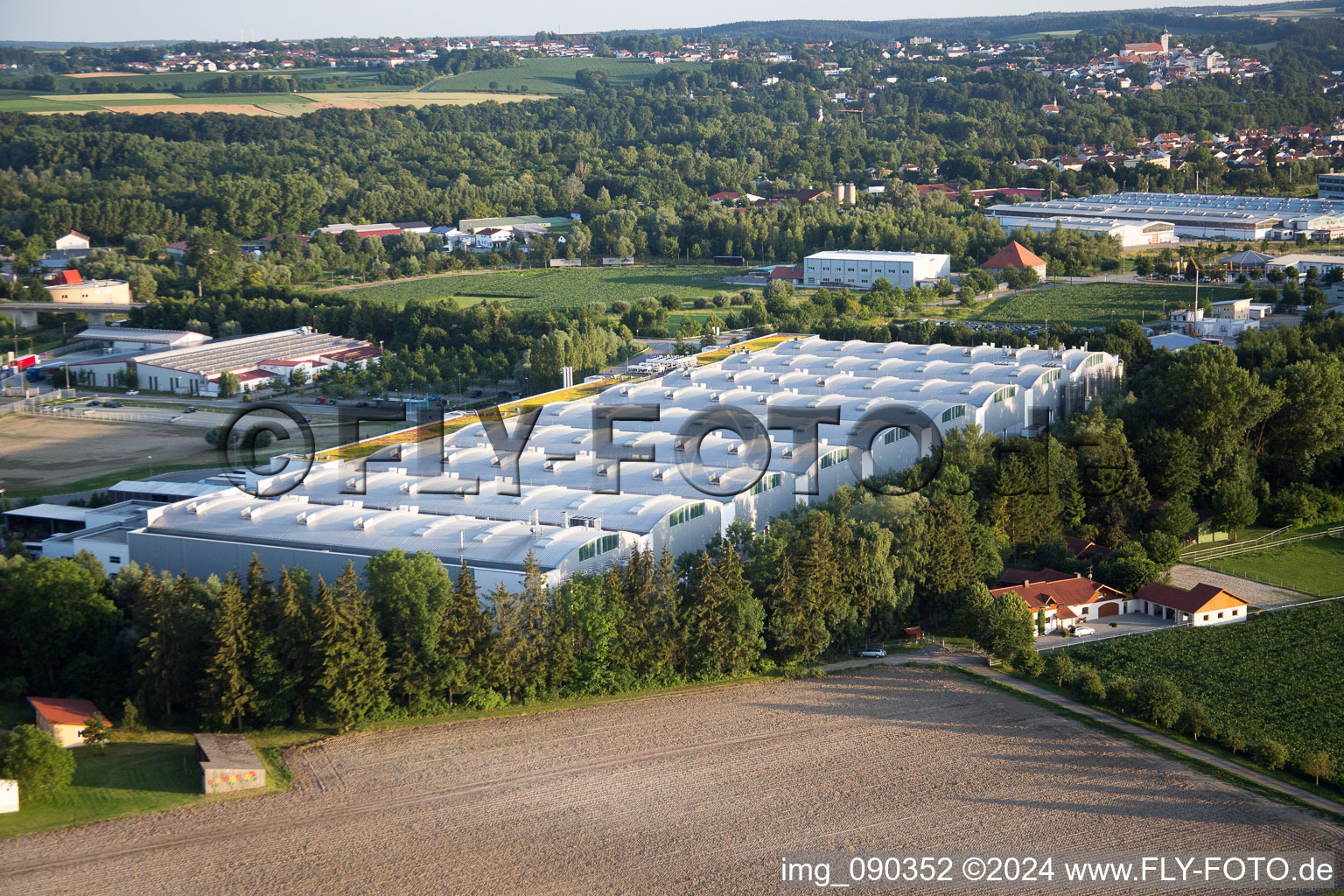 Landau an der Isar in the state Bavaria, Germany from above