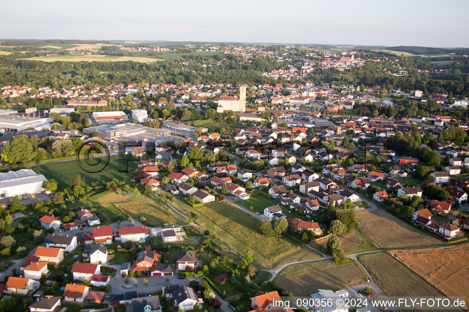 Landau an der Isar in the state Bavaria, Germany out of the air