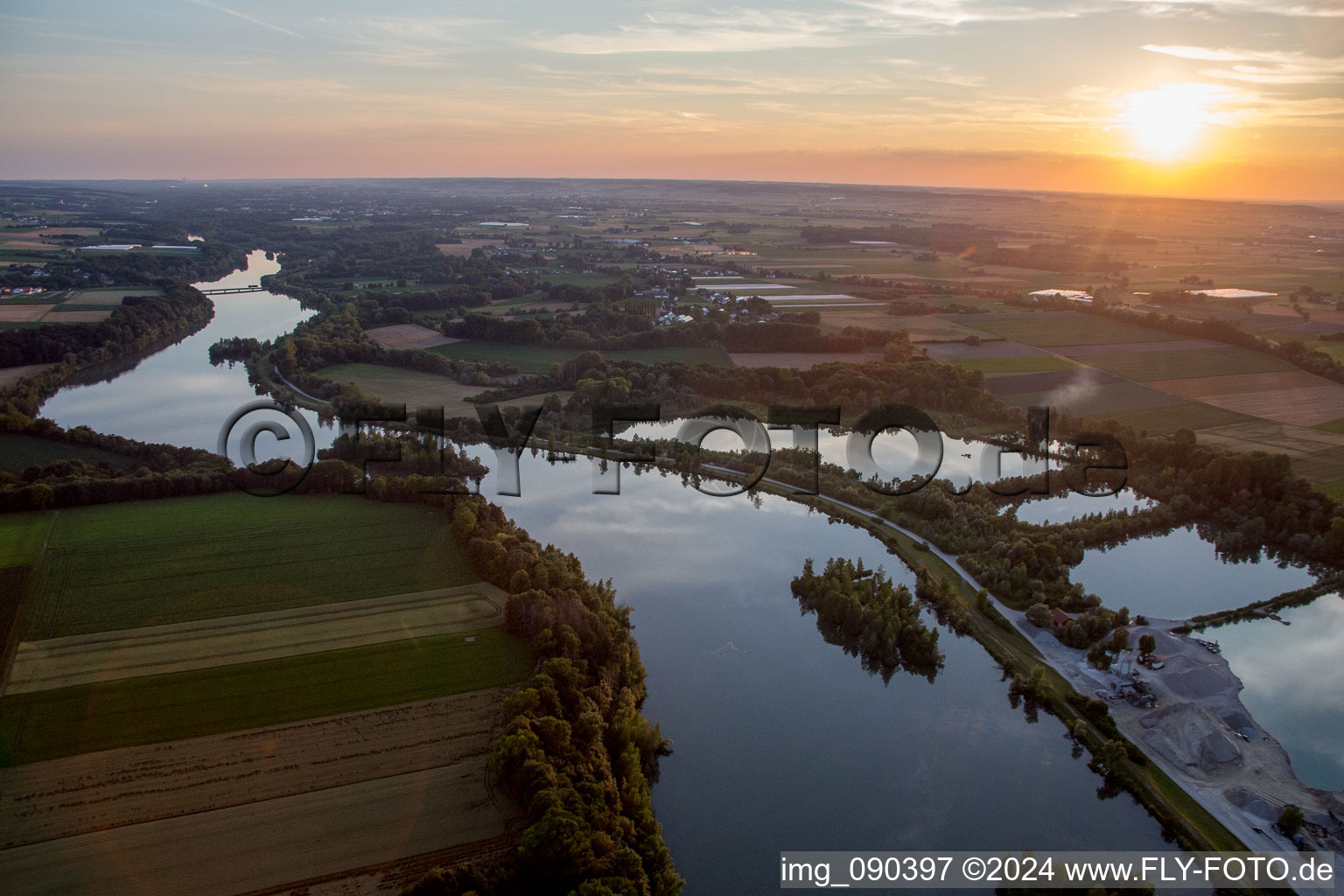 Aerial view of Westerndorf in the state Bavaria, Germany