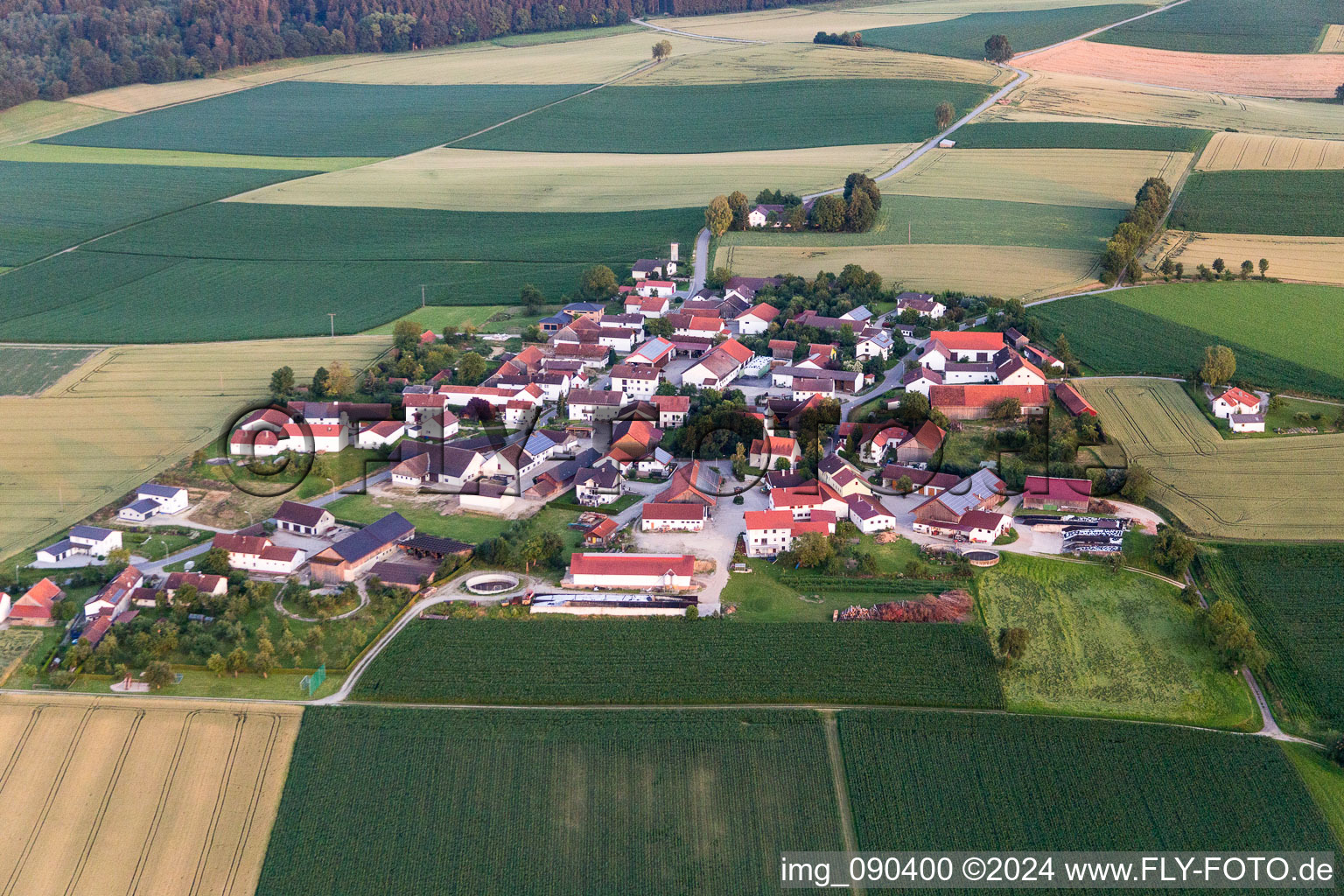 District Oberframmering in Landau an der Isar in the state Bavaria, Germany out of the air