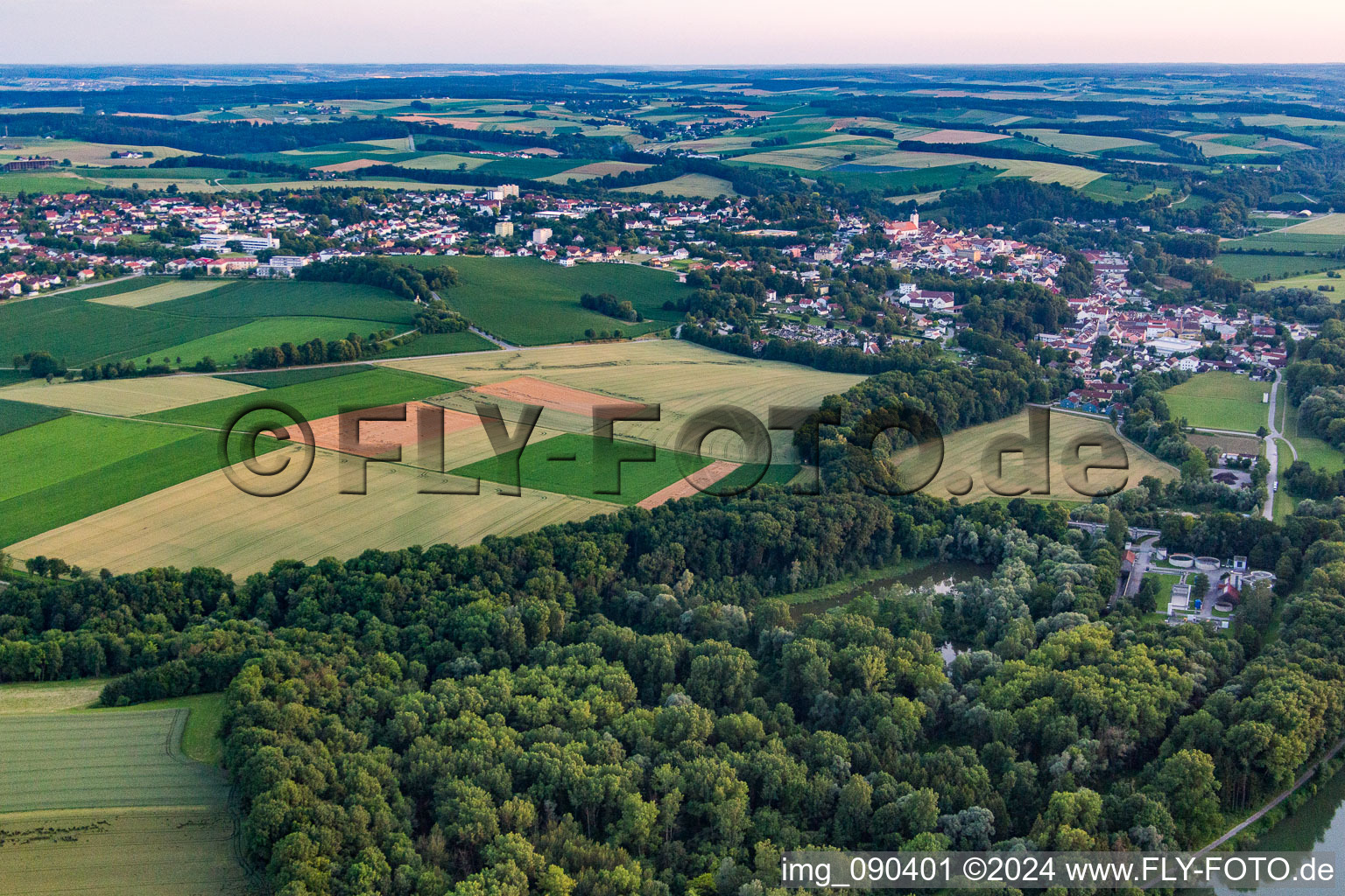 From the east in Landau an der Isar in the state Bavaria, Germany